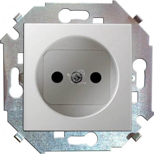 Simon15 Розетка 2P со шторками 16А 250В винтовой зажим белый