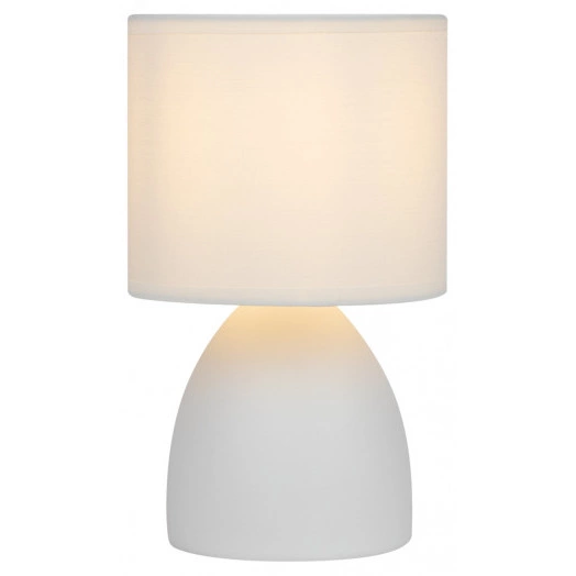 Настольная лампа Rivoli Nadine 7042-502 1 * Е14 40 Вт керамика белая с абажуром