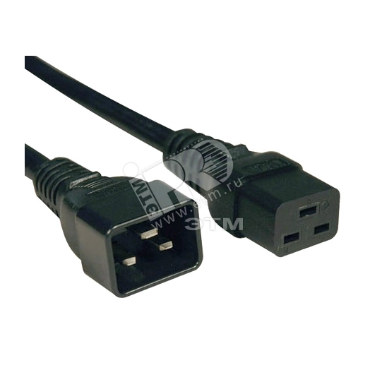 Кабель питания IEC 320 C19 - IEC 320 C20 3x1.5 16A прямая вилка 0.5 м
