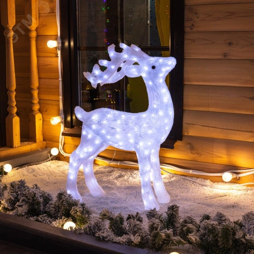 Фигура акриловая светодиодная Олень 50х25х75 см, IP65, понижающий трансформатор в комплекте