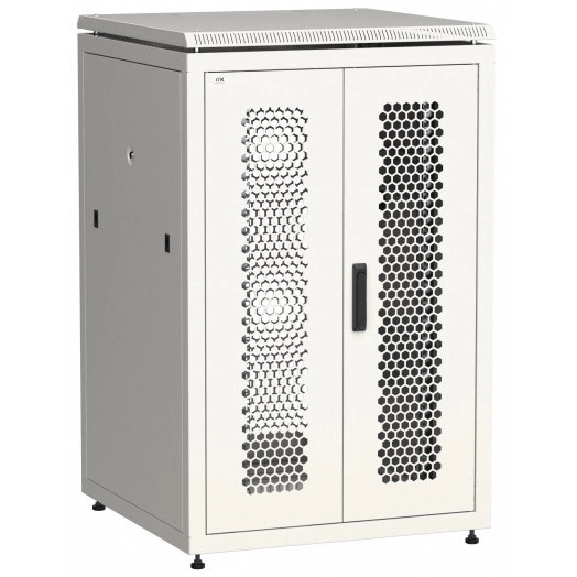 Шкаф сетевой 19' LINEA N 24U 800х800мм двустворчатая перфорированная дверь задняя перфорированная серый