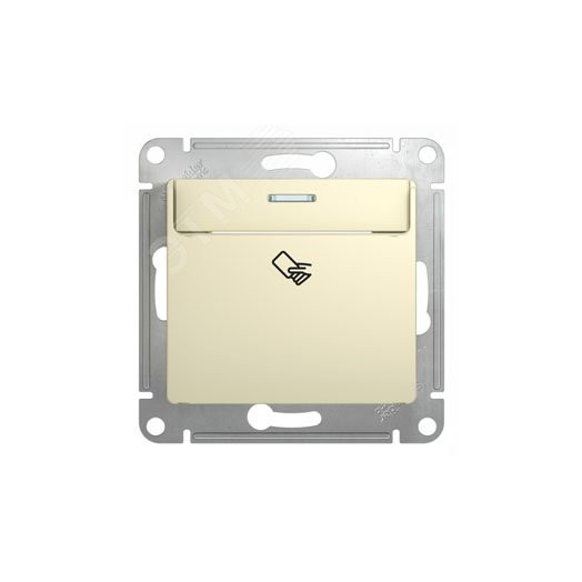 GLOSSA Выключатель карточный в рамку бежевый схема 6