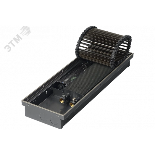 Конвектор внутрипольный КРК 37.14.270 П  с естественной конвекцией (решетка роликовая, черное анодирование)