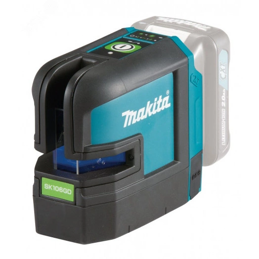 Уровень лазерный 35м/60м, зеленый луч, 2 линии, 4 точки, 2 уровня яркости