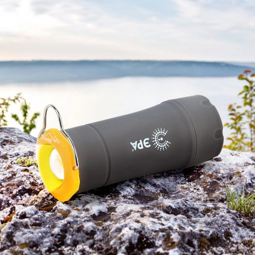 Фонарик подвесной на батарейках 3хAAA, ударопрочный, складной светильник, с крючком в палатку, регулируемый фокус, 3 режима MB-601 ЭРА