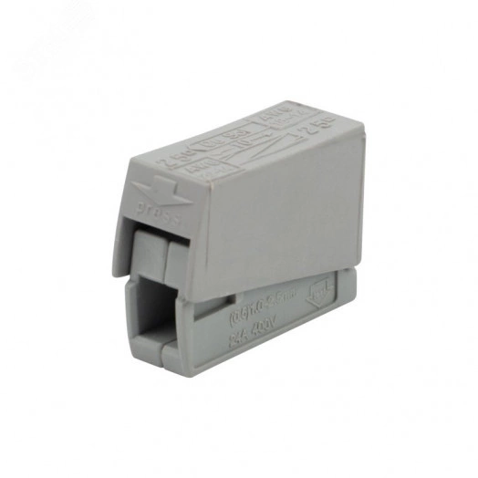 Клемма строительно-монтажная СМК 224-101 для свет-ка на 1 проводник серая 100 шт