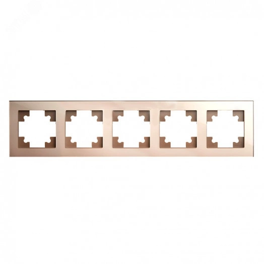 Рамка горизонтальная 5-местная, серия Катрин, шампань