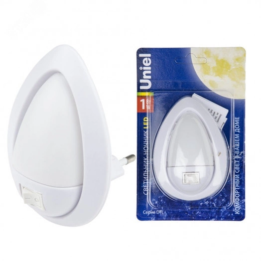 Светильник-ночник- огонек DTL-314 Механический выключатель Белый ТМ Uniel