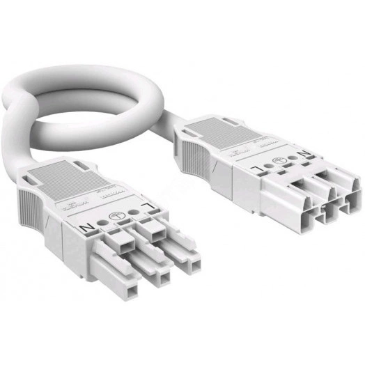 Кабель соединительный штекер-гнездо WINSTA MIDI длина 8 м (H05VV-F 3х2,5 мм2, L-PE-N, белый)