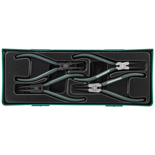 Универсальный набор щипцов для стопорных колец ''разжим и сжим'' 7'', 4 предмета (ложемент)