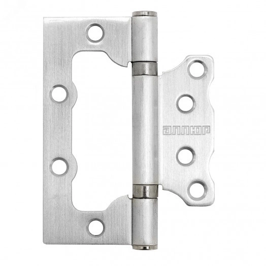 Петля дверная накладная без врезки 2шт, АЛЛЮР 100х75 2BB SCP хром матовый