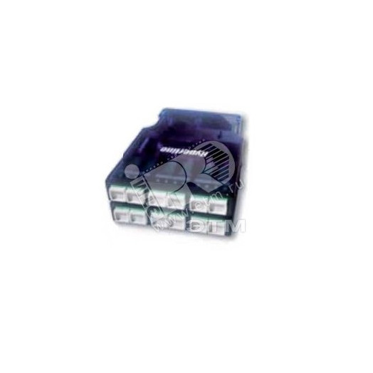 Кассета для оптических претерминированных решений 6 дуплексных портов LC/APC для одномодового кабеля синий корпус/зеленые порты