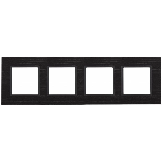 Рамка на 4 поста, дерево, Эра Elegance, чёрн.дерево+антр, 14-5304-05