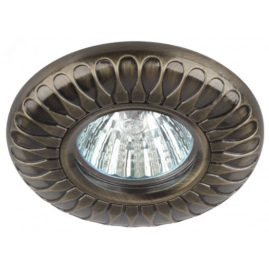 Светильник  литой MR16,12V/220V, 50W бронза (100/2100) ЭРА