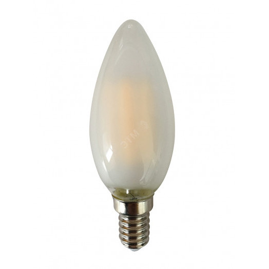 Лампа сетодиодная декоративная LED 8w E14 4000K свеча матовая филамент 230/50 Jazzway