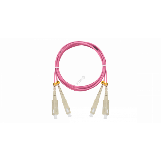Шнур опт соедин, MM 50/125 OM4, SC/UPC-SC/UPC, двойной, LSZH, 2мм, маджента, 3м