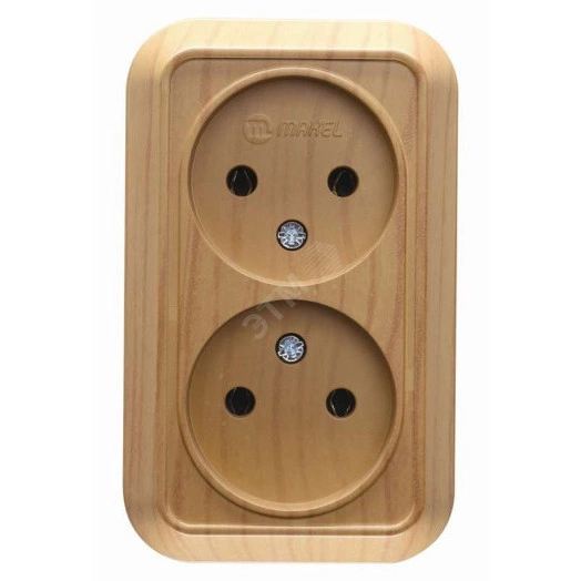 Makel накладная дуб розетка б/з 2-ая