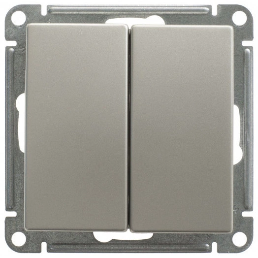 W59 Переключатель двухклавишный, 10АХ, механизм, шампань