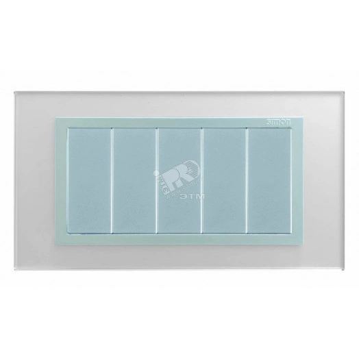 Рамка с суппортом на 8 узких модулей, S82C, серебро - алюминий (стекло)