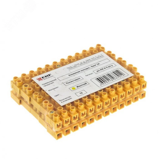 Колодка клеммная 4мм 3А полистирол желтая PROxima (10шт)