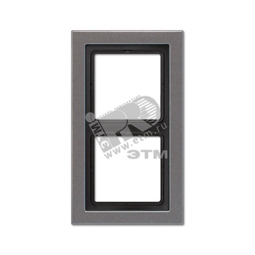 Рамка 2-я для горизонтальной/вертикальной установки  Серия- LS-Design  Материал- металл  Цвет- антрацит