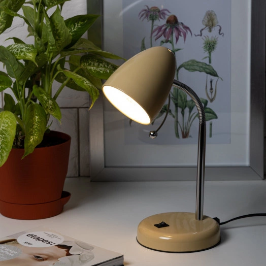 Светильник настольный  N-116-Е27-40W-BG бежевый (16/96) ЭРА