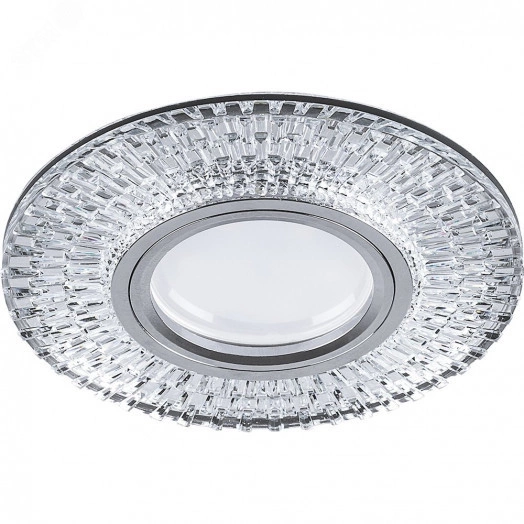 Светильник ИВО-50w G5.3 со светодиодной подсветкой 4000К прозрачный хром