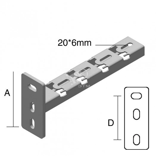 Консоль, высота - 112 мм, ширина - 200 мм, кратность - 1шт, EV - Оцинкованная сталь (методом электролитического цинкования)