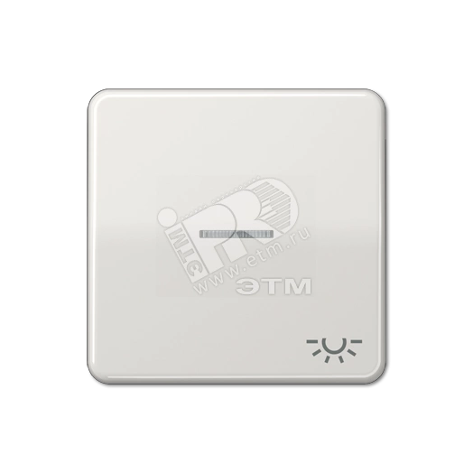 Клавиша с окошком и символом  освещение  для выключателей с подсветкой  светло-серая