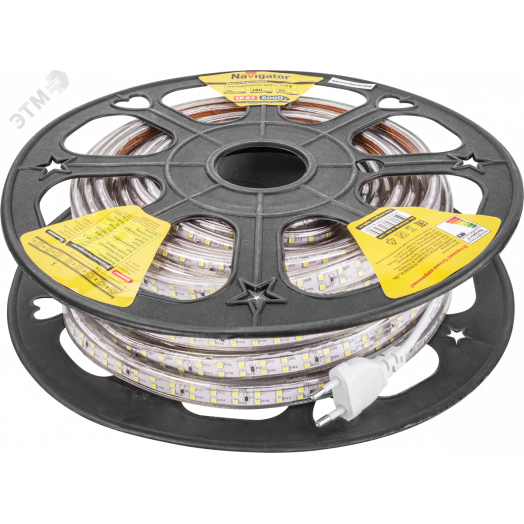 Лента светодиодная LEDх120/м 1м 7w/м 220в IP67 дневной