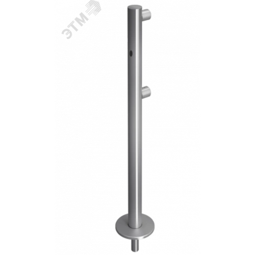 Стойка ограждения съемная односторонняя с отверстием под фиксатор, 2 муфты и отверстие справа