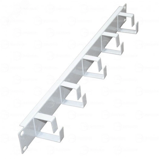 Организатор кабельный горизонтальный NTSS, крепление 19 1U, 5 колец глубиной 85мм, металл, серый RAL 7035