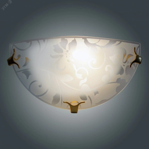 Светильник НББ 21-60 М19 Эрика 300/2 мат.бел./клипсы золото ИУ