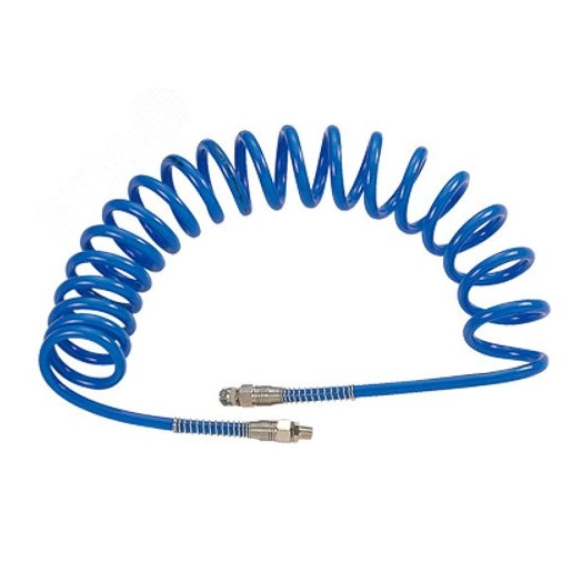 Шланг пневматический спиральный высокого давления  8х12 мм, 10 м, М1/4', полиуретановый