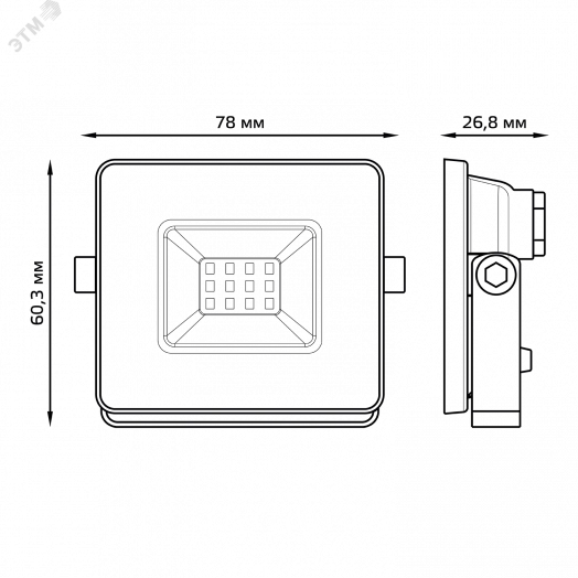 Прожектор светодиодный ДО-10 Вт 840 Лм 3000К IP65 200-240 В черный LED Elementary Gauss