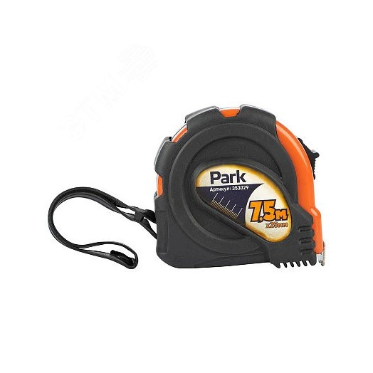 Рулетка с фиксатором, прорезиненный корпус, 7,5x25мм TM29-7525