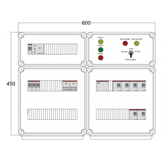 Щит управления электрообогревом DEVIBOX HR 6x4400 D316 (в комплекте с терморегулятором и датчиком температуры)