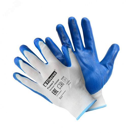 Перчатки ''Антискользящие'', полиэстер, нитриловое покрытие, в и/у, 9(L)