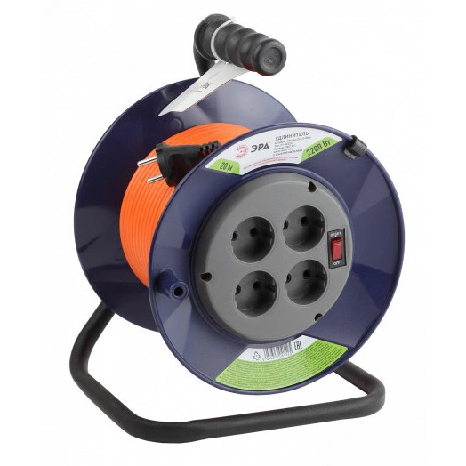 Удлинитель силовой RPx-4s-2x1.0-20m на п. катушке б/з 4 гн 20м ПВС 2х1 RPx-4s-2x1.0-20m ЭРА