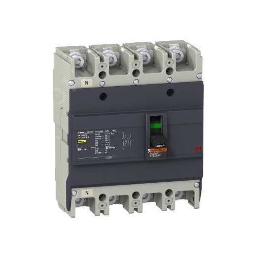 Выключатель автоматический четырехполюсный EZC250 25 KA/415В 3Т 150 A