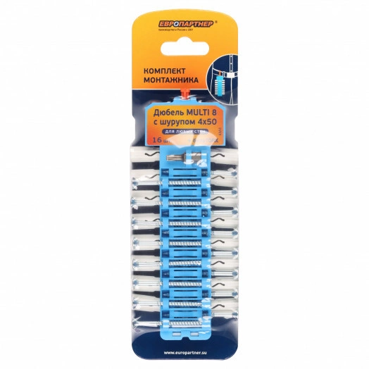 Дюбель Multi 8 нейлон с шурупом универсальным 4x50 (16 шт.)