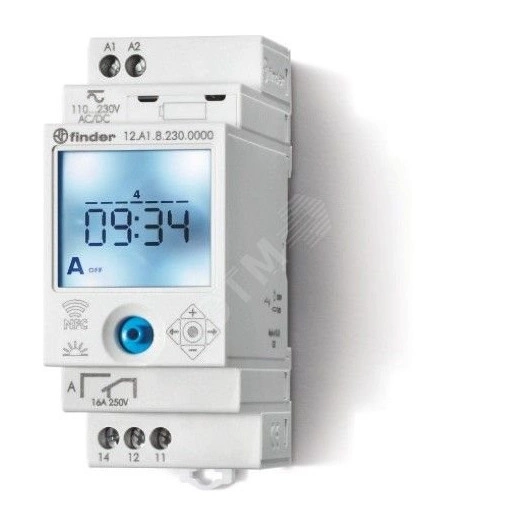 Реле времени цифровое недельное ASTRO монтаж на рейку 35мм 1СO 16A 110-230B AC/DC NFC 35мм IP20