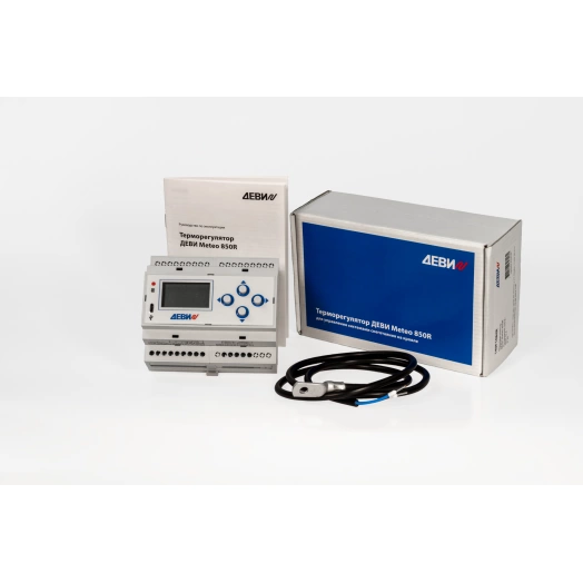 Терморегулятор для наружных систем обогрева ДЕВИ Meteo 850R на шину DIN, с датчиком температуры на проводе, 8А