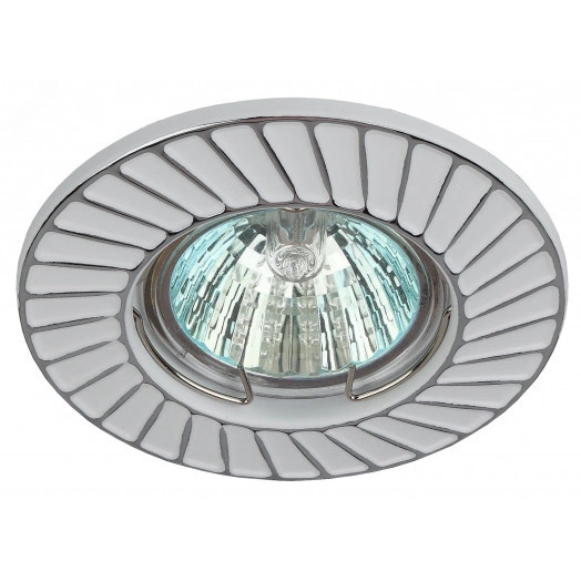 Светильник штампованный MR16,12V/220V, 50W белый/хром ST6 CH/WH  ЭРА