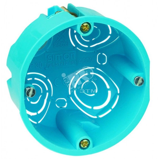 Коробка устан. в гипсокарт., 1 мод.(Sim.27,82,82N,88), 60мм, термопл., синий