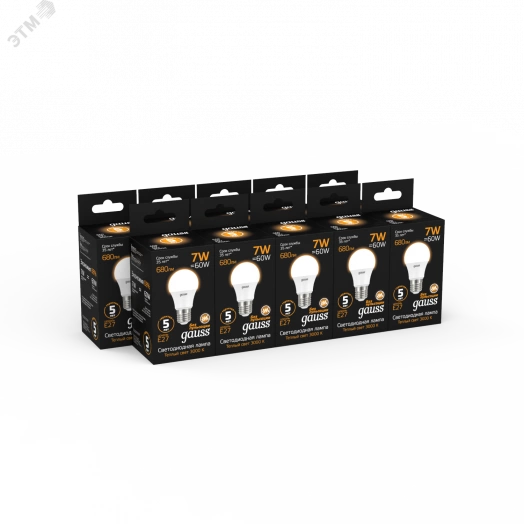 Лампа светодиодная LED 7 Вт 680 Лм 3000К теплая Е27 A60 Black Gauss