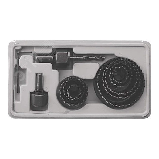 Пилы круговые набор 8 шт (19, 22, 28, 32, 38, 44, 51, 64 мм) в кейсе