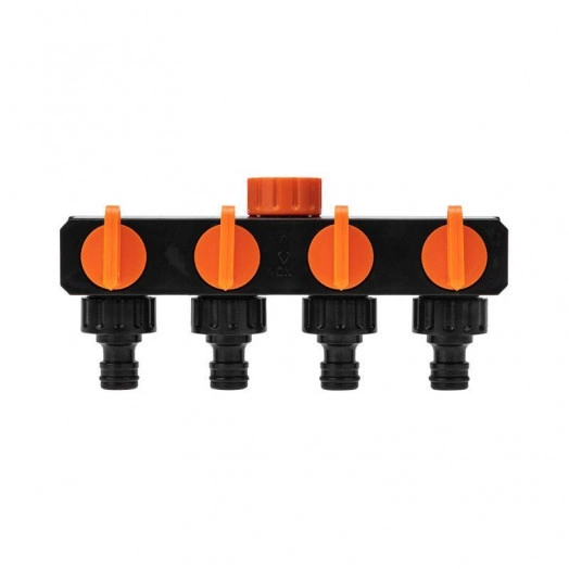 Разветвитель для шланга на 4 канала 1/2-3/4дюйма ЧЕТЫРЕ СЕЗОНА 62-0225