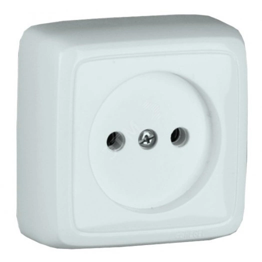 Розетка наружная с изоляционной пластиной белая
