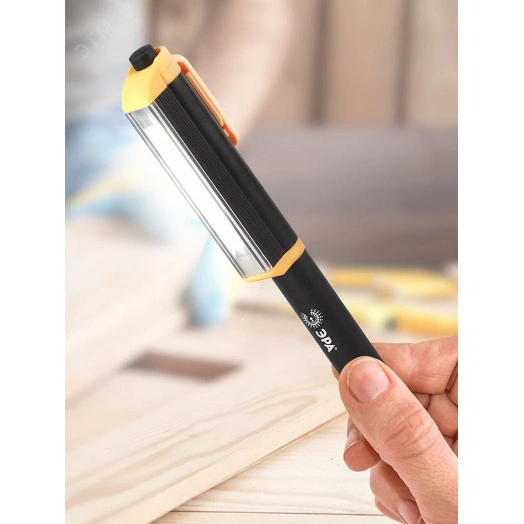 Фонарик карманный ручка на батарейках 3хААА, ударопрочный, магнитный, клипса RB-702 Практик ЭРА